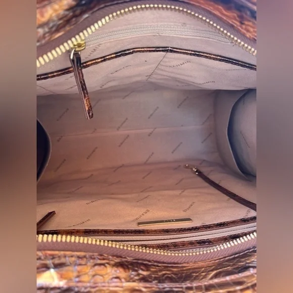 Brahmin Tia Tote Bag Tiger’s Eye Melbourne Leather Large Zip Tote NWT - Picture 6 of 7